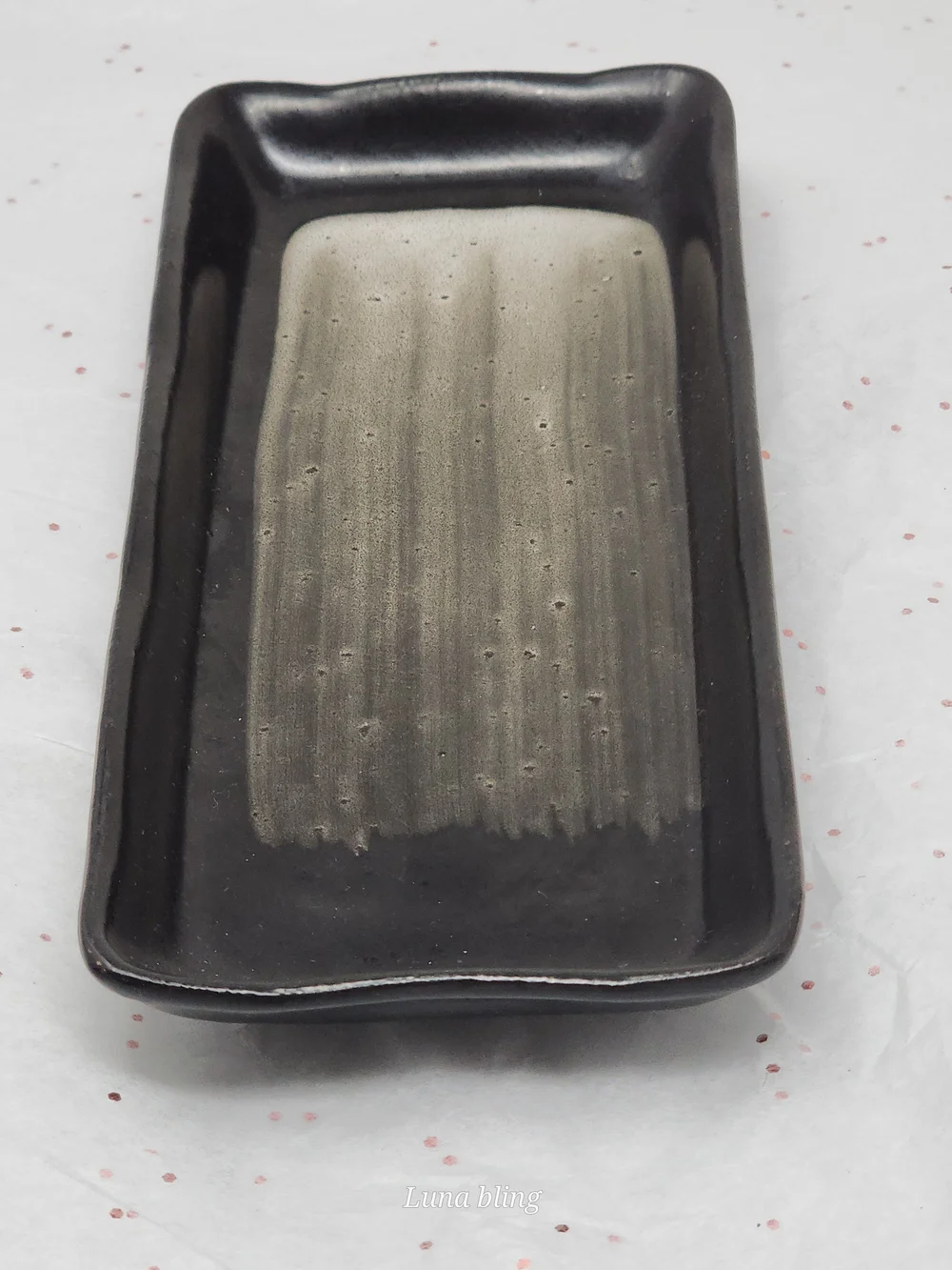Black and Gray Ceramic Catch All Dish - Luna Bling